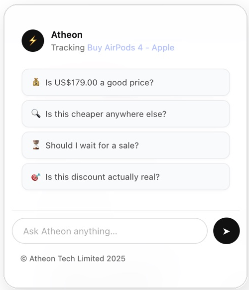 Chat assistant answering shopping questions